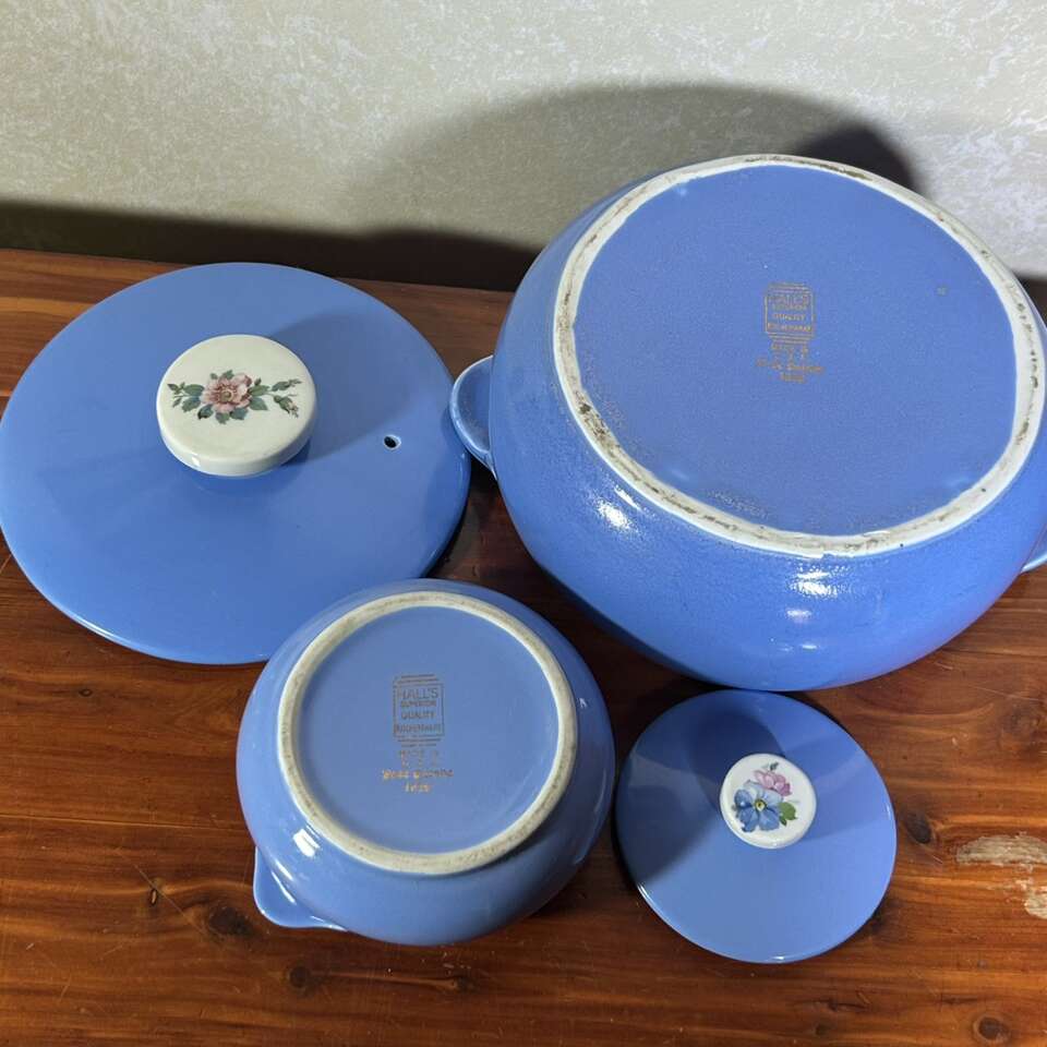 ANTIQUE HALL'S Kitchenware Casseroles Rose Parade