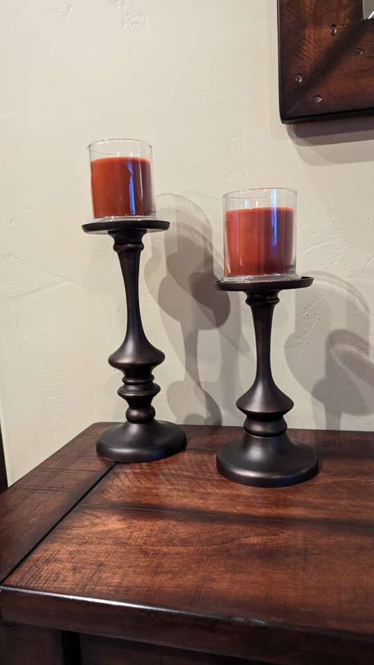 Bronze candle holders