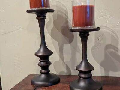 Bronze candle holders
