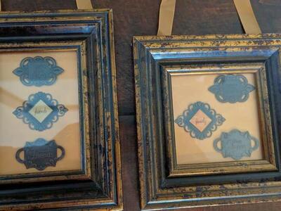 Homemade pictures with ribbon for hanging