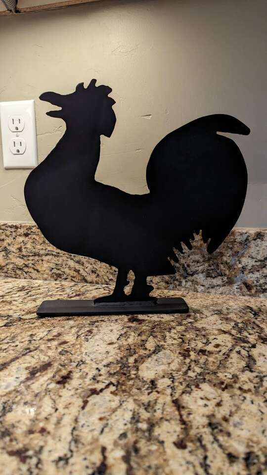 Black iron rooster