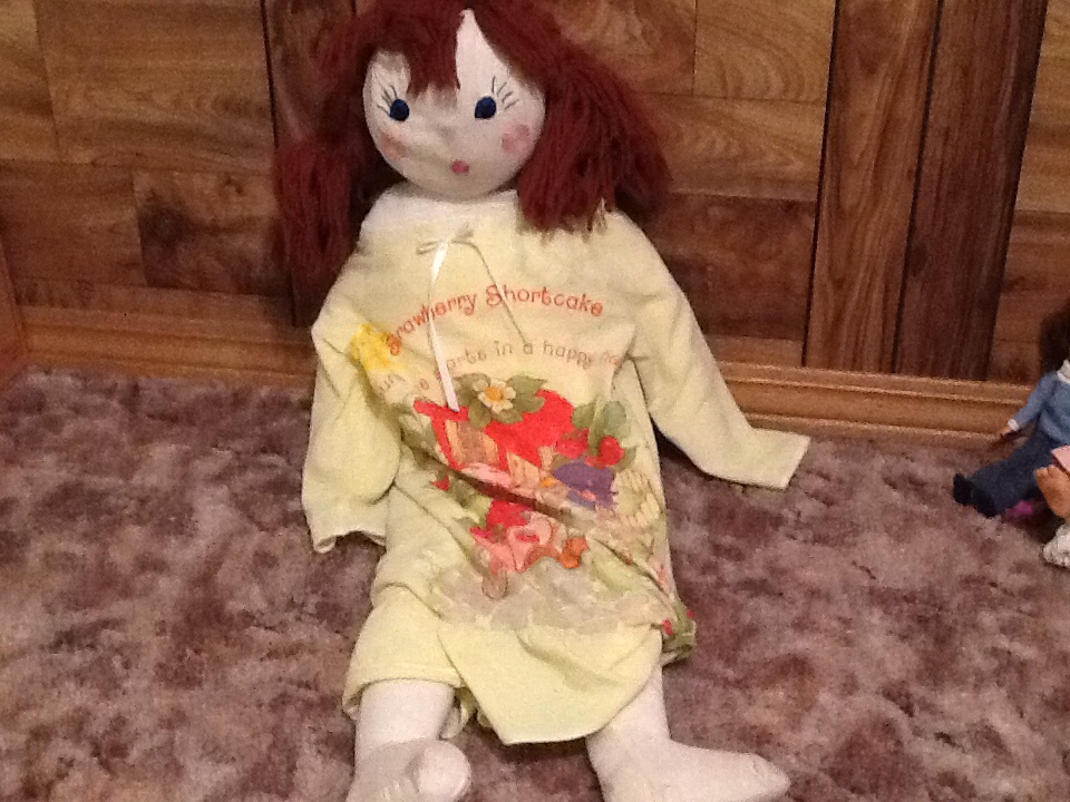 Old home made strawberry short cake doll