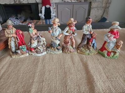 Old western antique ceramic set of 6 from 1977
