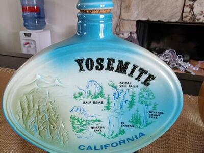 Old antique Jim Beam Yosemite whiskey bottle