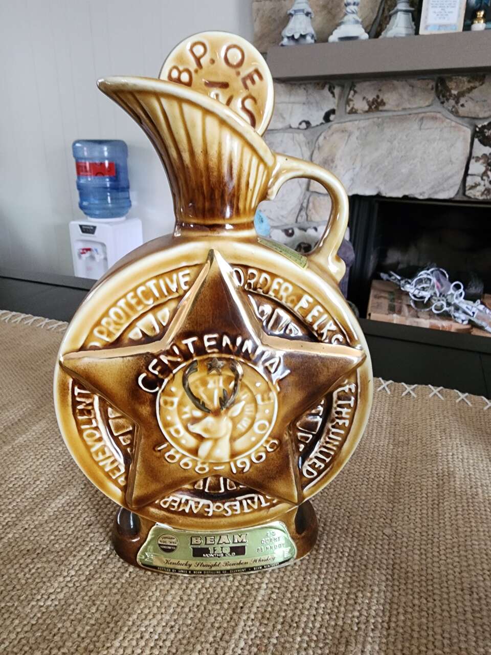 Old antique ceramic Jim Beam whiskey bott8