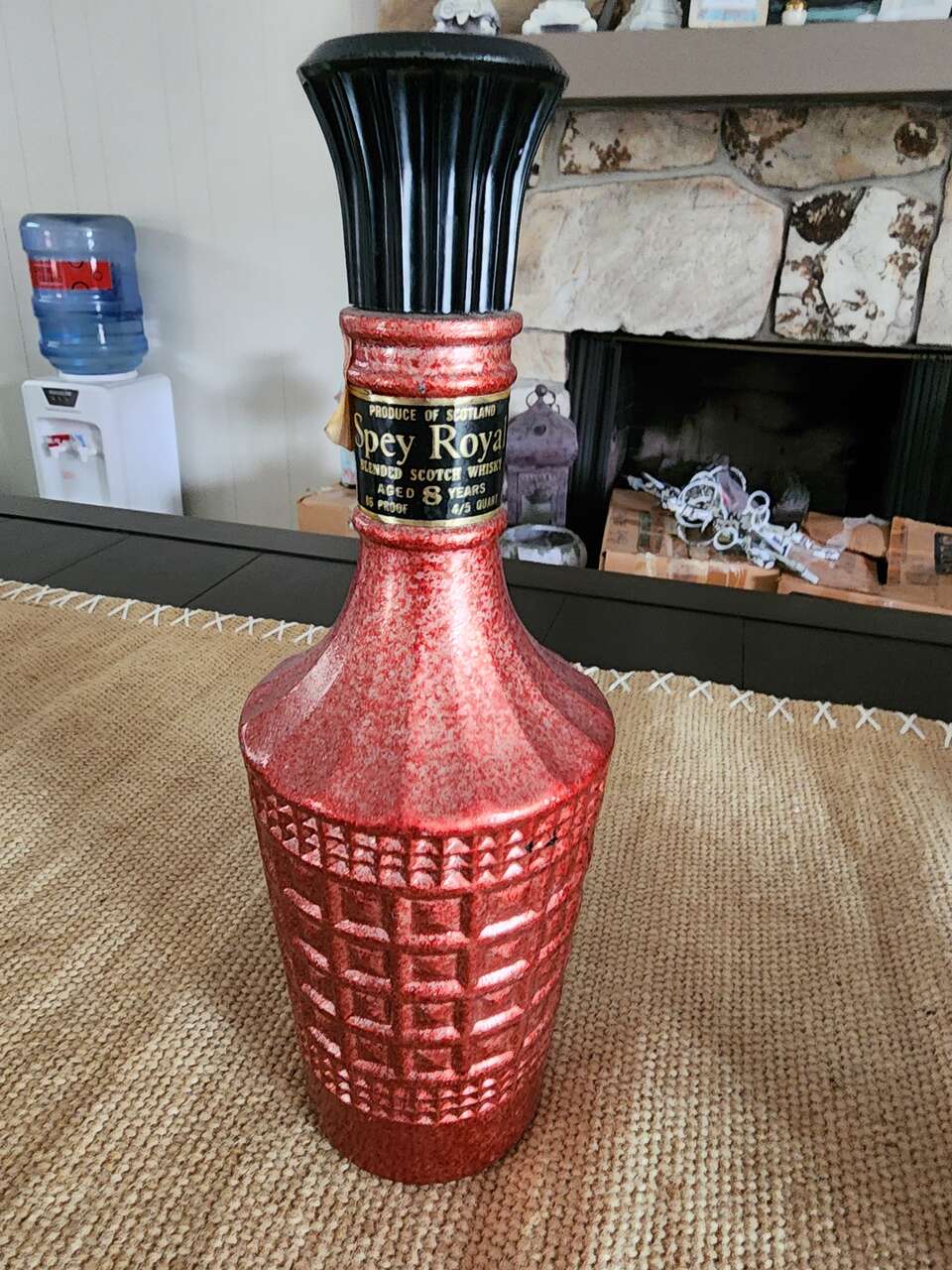 Old antique ceramic whiskey bottle