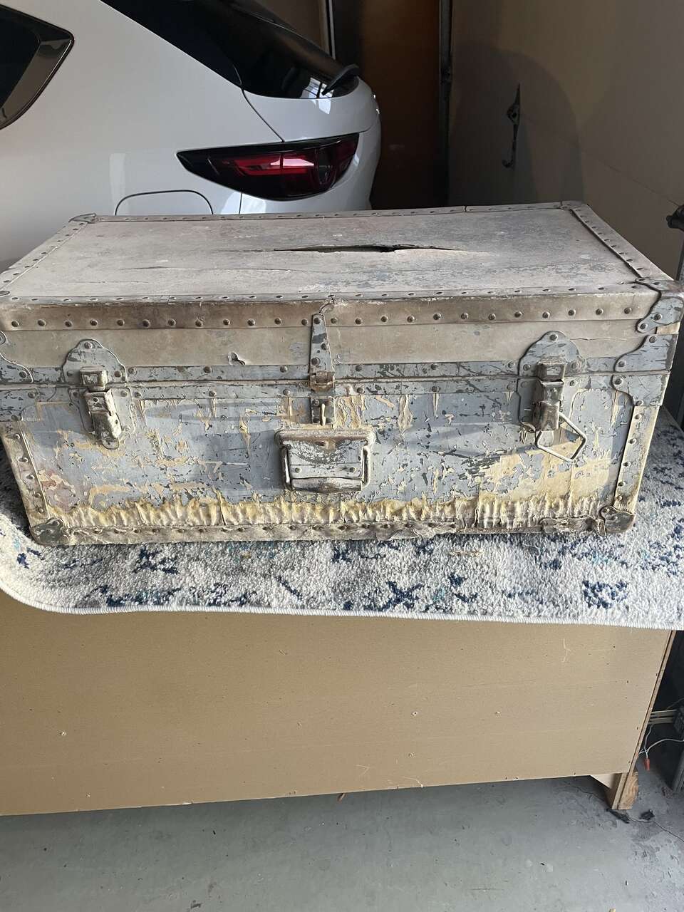 Old antique military ammunition chest