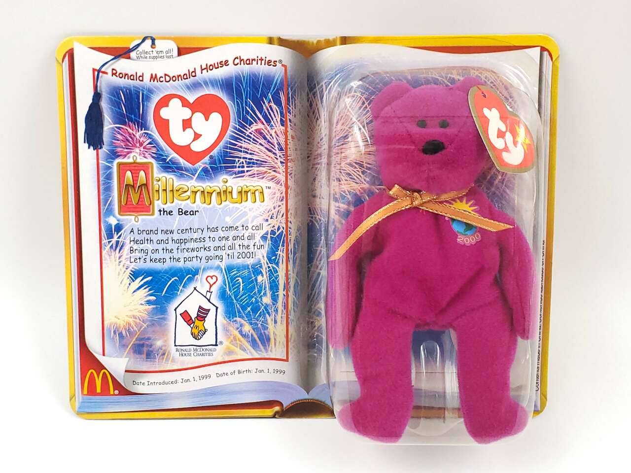 Ty Teenie Beanie Babies - Millennium the Bear - McDonalds Collectible - NEW