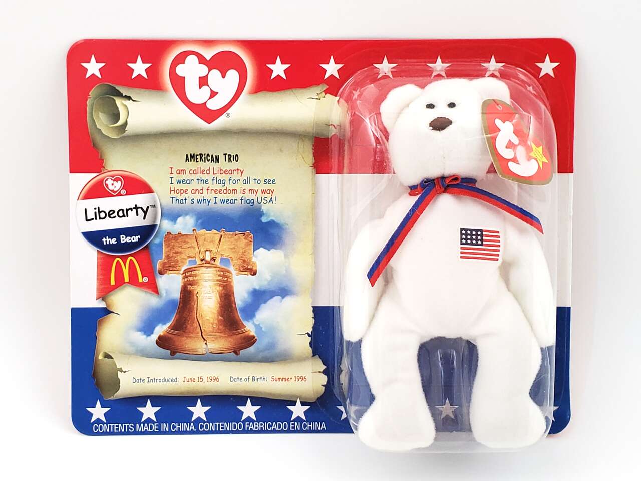 Ty Teenie Beanie Babies “Libearty the Bear” McDonalds Collectible – NEW