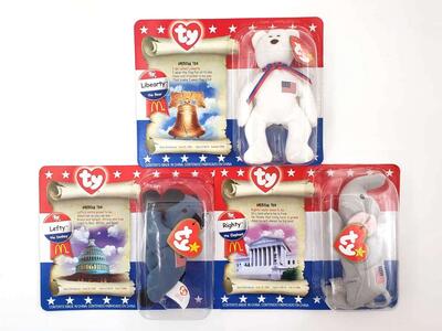Ty Teenie Beanie Babies “American Trio” McDonalds Collection – Set of 3 – NEW