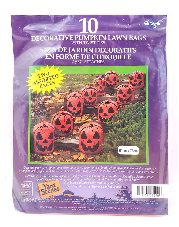Vintage Pumpkin Lawn & Leaf Bags – 24x30 in. – Set of 10 – NEW