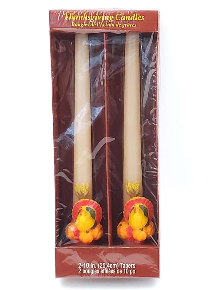 Vintage “Guild House” Sculptured Turkey Candles – 10” – Set of 2 – NEW