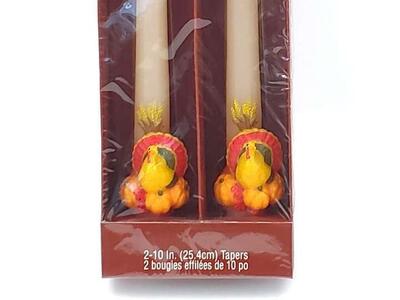 Vintage “Guild House” Sculptured Turkey Candles – 10” – Set of 2 – NEW