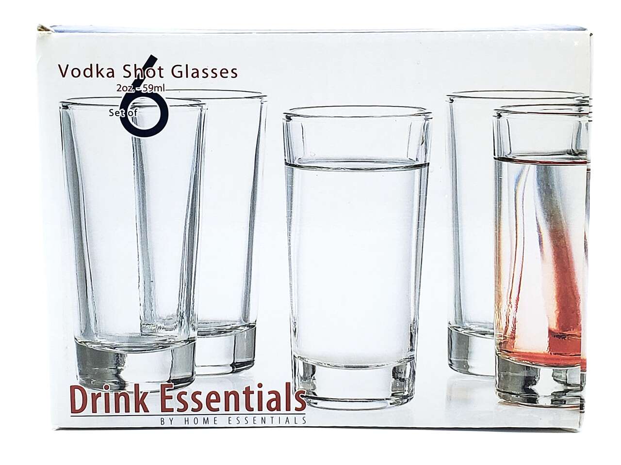RARE “Home Essentials” Vodka Shot Glasses – 2 oz. – Set of 6