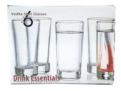 RARE “Home Essentials” Vodka Shot Glasses – 2 oz. – Set of 6