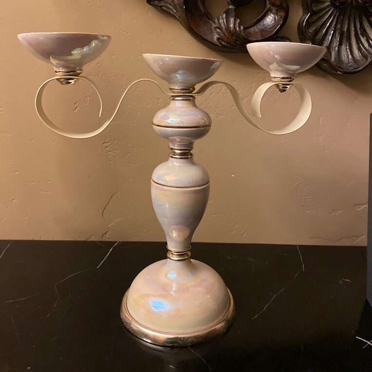Antique 3 Arm Candle Holder