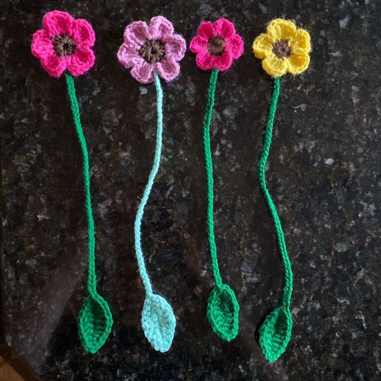 Crochet Flower Bookmark