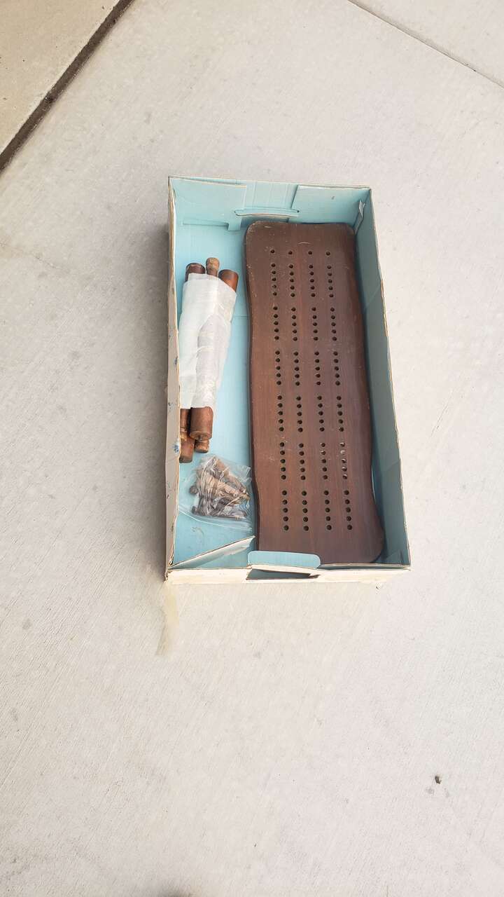 Vintage 70's Cornwall Wood "Cribbage" Board Game Table Bench with Legs