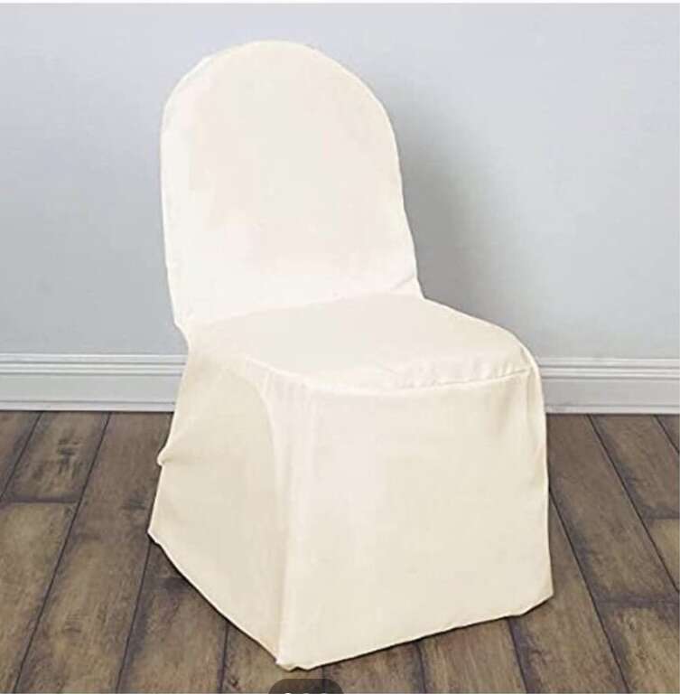 Chair Cover Polyester Flat Folding White