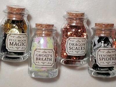 6 Mini Potion Filled Bottles