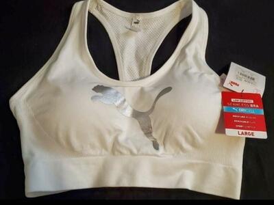 BRIGHT White PUMA Sports Bra!