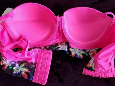 Hot Pink and Black PUSH-UP Bra