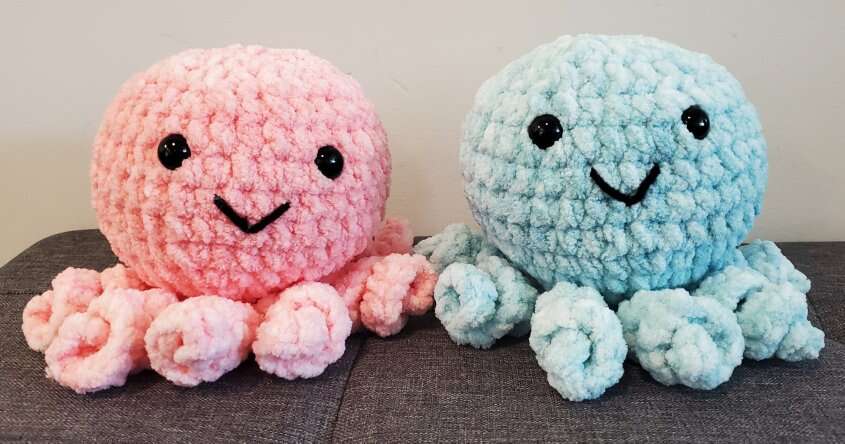 Hand-knitted Octopus ($20 each)