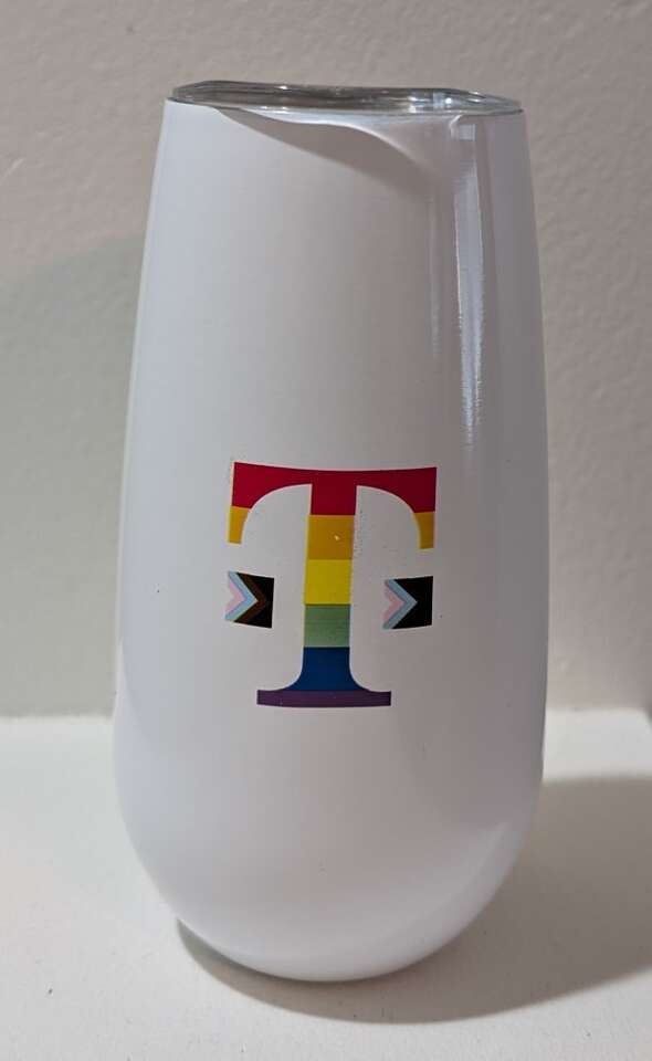 Metal Rainbow tumbler with sippable lid