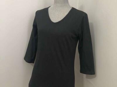 New 3/4 Sleeve Black Modbod Layering Shirt