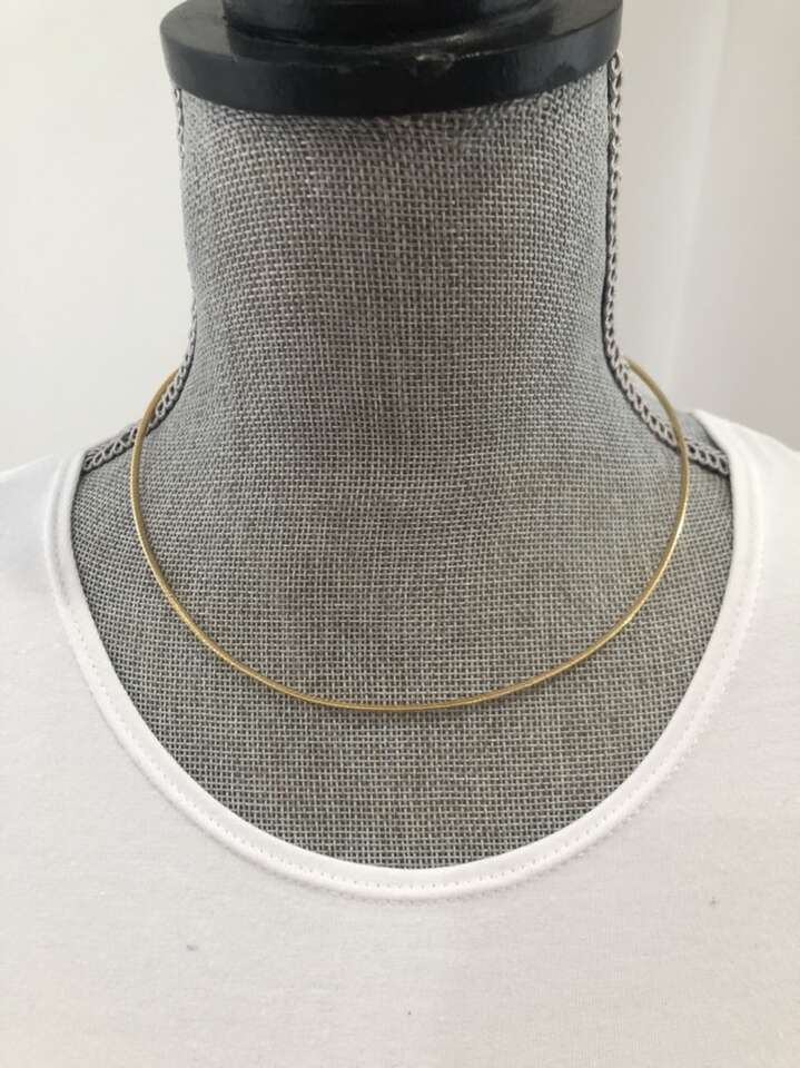 Reversible Sterling And 18 K Gold Omega Necklace