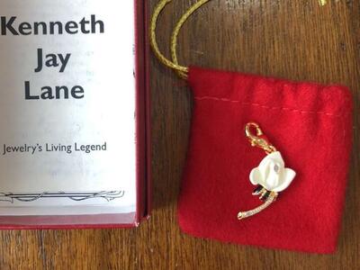 Kenneth Jay Lane White Rose Charm