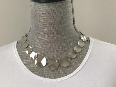 Stainless Steel Polished Disc Necklace