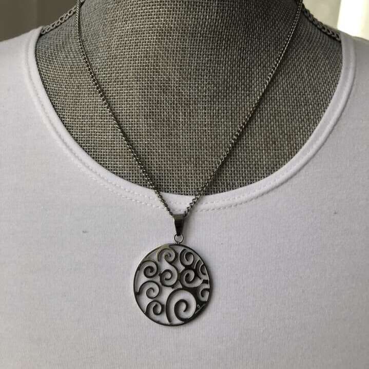 Stainless Steel Swirl Necklace