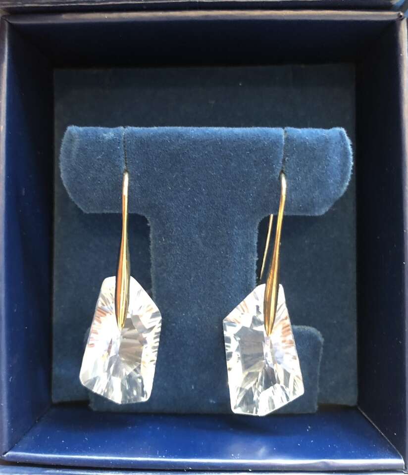 Dazzling White Quartz Dangle Earrings