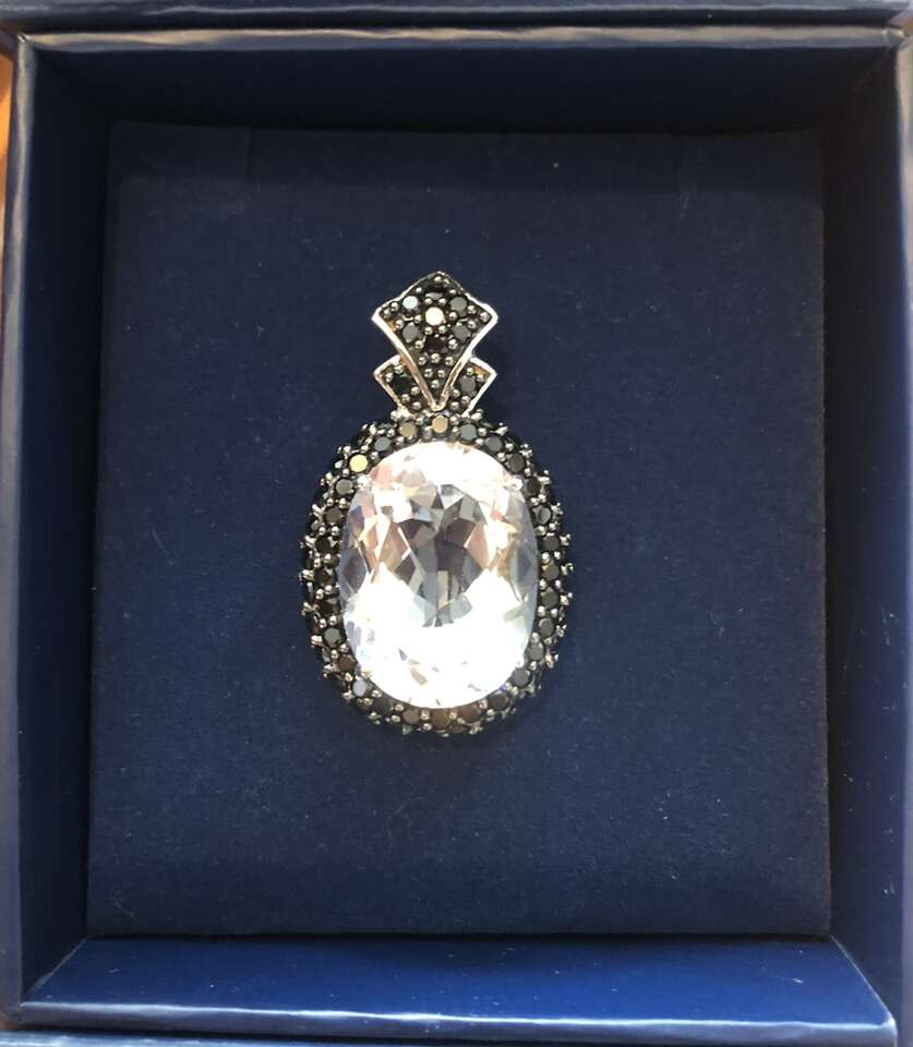 Sterling And Crystal Quartz Pendant With Spinel