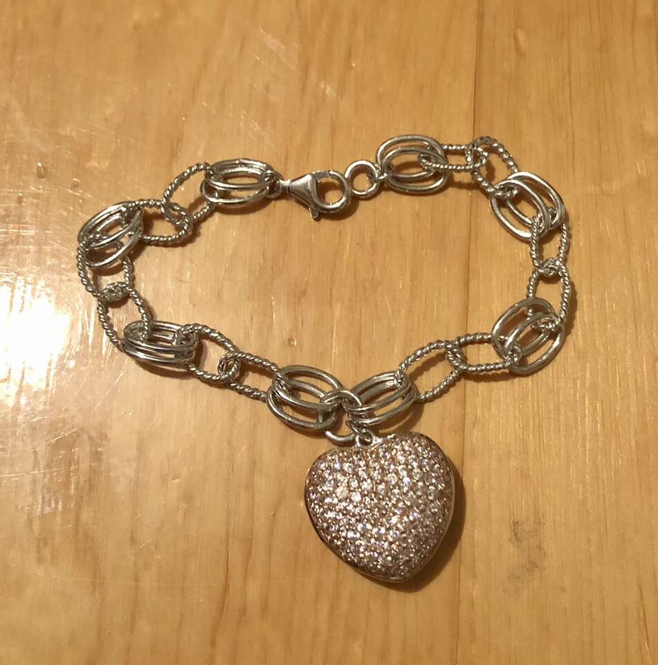 Sterling Bracelet With Pink Bella Luce Heart