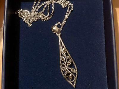 Marcasite With Sterling Silver Pendant And Chain