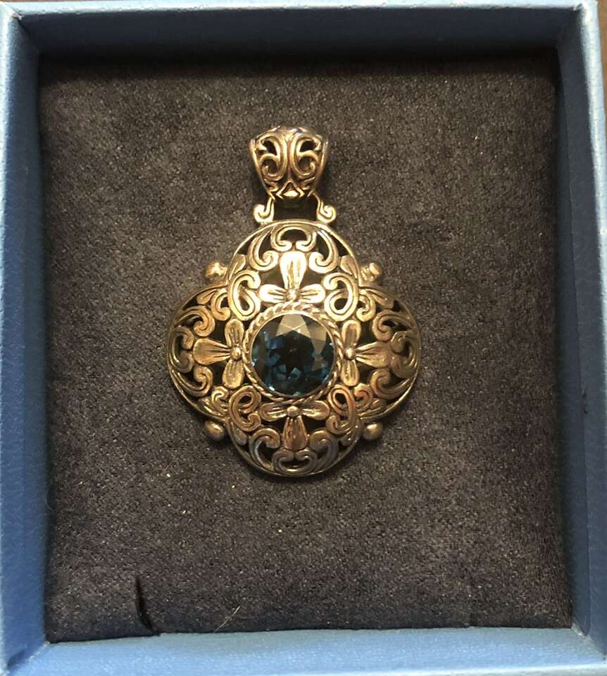 Sterling Silver With London Blue Topaz Pendant