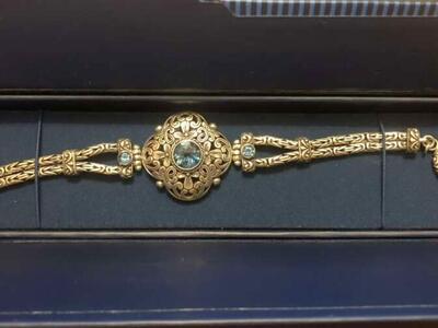 Sterling Silver And London Blue Topaz Bracelet
