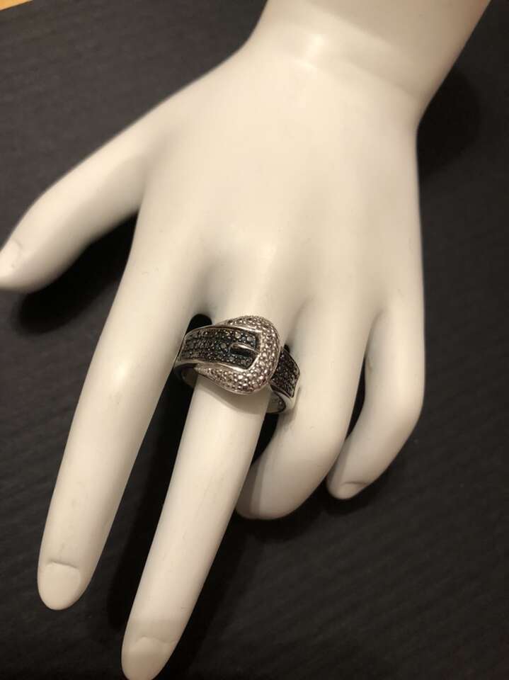 Black Diamond Belt Buckle Ring