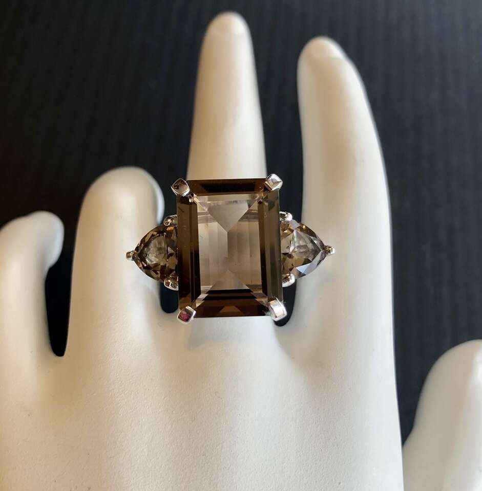 Smoky Quartz In Sterling Silver Ring