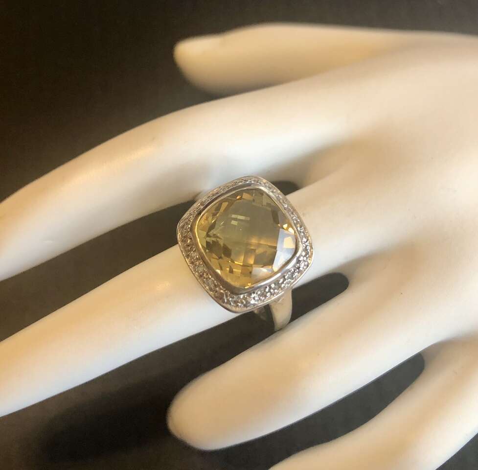 Champagne Quartz With Sterling Silver Ring
