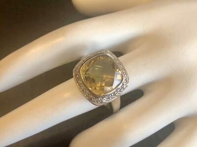 Champagne Quartz With Sterling Silver Ring