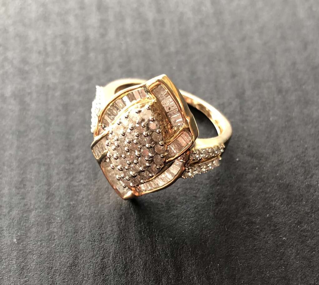 10K Gold With Diamond Cocktail Or Engagement Ring