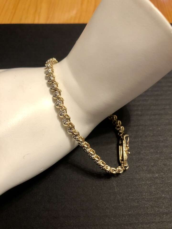 18K Gold Plated Sterling Tennis Bracelet