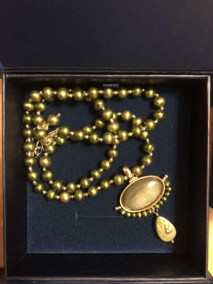 Green Pearl And Mother Of Pearl Mermaid Necklace