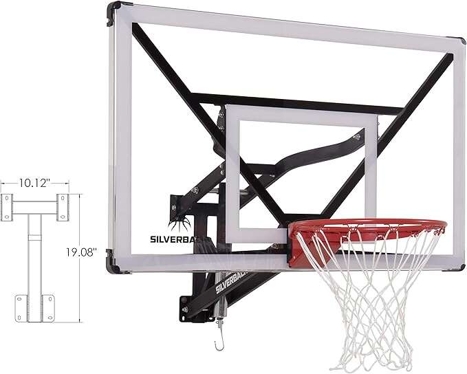 Silverback NXT 54" Wall Mounted Adjustable-Height and Fixed Basketball Hoop with QuickPlay Design