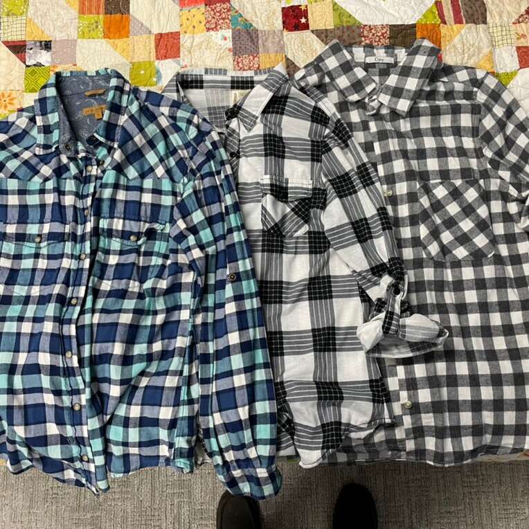 Size L Flannel, Blouse, Dress