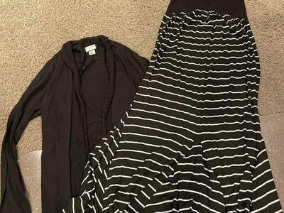 Motherhood Maternity Skirt, Cardigan Size M