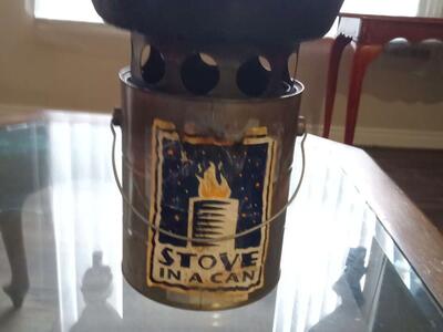Camping stove or Emergency Stove in a can emergency use or camping stoves